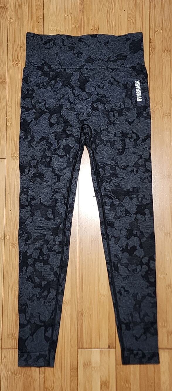 Gymshark Adapt Seamless Camo Leggings Black Pull On Athletic Women's Small Gym